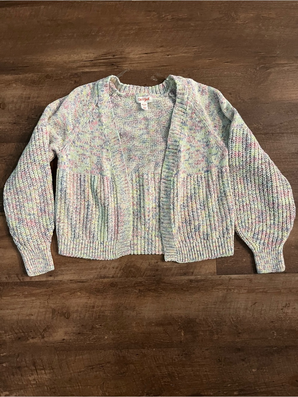 Cat & Jack Pastel Rainbow Open Knit Cardigan
